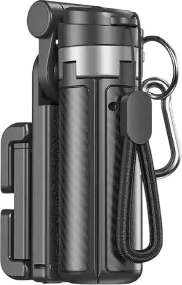 Tripod Portabil si Selfie Stick XO SS29, Negru, Lungime Extinsa 64cm, Aluminiu si ABS, Telecomanda Bluetooth, Clip Carabiner, Pliabil cu Textura Fibra de Carbon