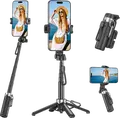 Tripod Portabil si Selfie Stick XO SS29, Negru, Lungime Extinsa 64cm, Aluminiu si ABS, Telecomanda Bluetooth, Clip Carabiner, Pliabil cu Textura Fibra de Carbon