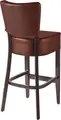 PULSIVA Prestige Bar Stool, Solid Beech Wood Frame, Imitation Leather Padded Seat, Brown and Walnut, 110 cm Height, Max Load 150 kg, Modern Classic