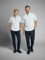 Jobeline Lani Men's Short Sleeve Shirt, Regular Fit, Cotton-Polyester Blend, Easy-Iron Workwear, White, Size 37/38