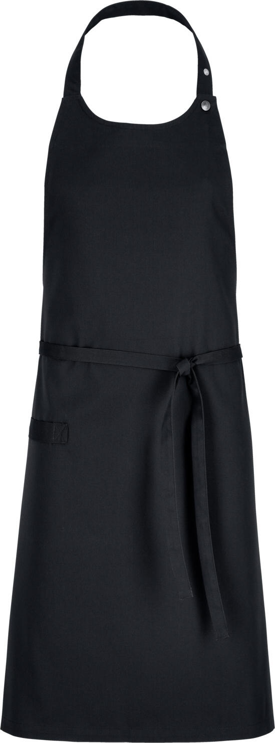 Jobeline Lenny Bib Apron, 88x100 cm, Black, 65% Polyester 35% Cotton, Adjustable Neckband, Side Dishcloth Loop, OEKO-TEX Standard 100