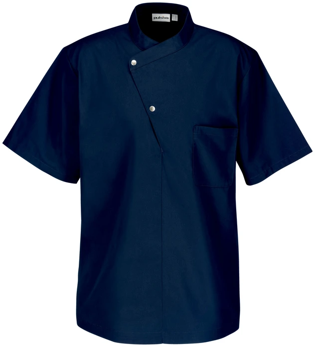 Pulsiva Andy Men's Chef Shirt, Half Sleeve, 65% Polyester 35% Cotton, Low-Crease Durable Fabric, Breast Pocket, Regular Fit