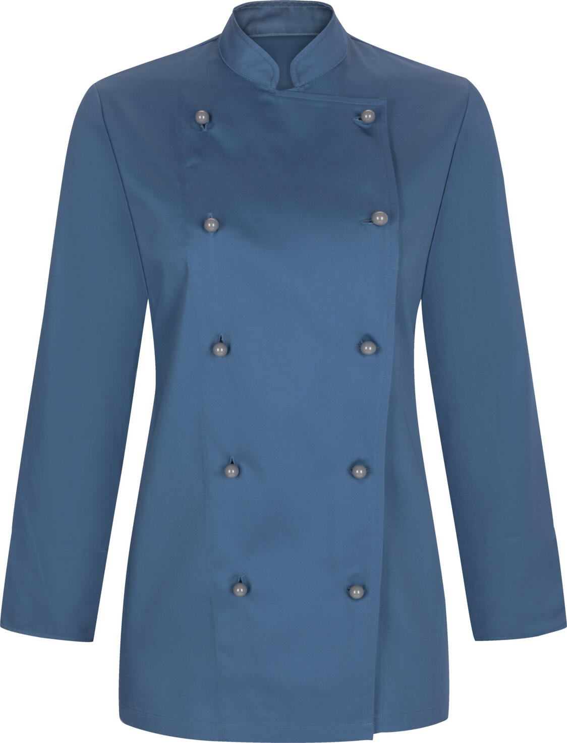 Jacketă bucatar femei Pulsiva Pauline, maneca lungă, 65% poliester 35% bumbac, 200 g/m², închidere cu 5 nasturi în două rânduri, OEKO-TEX Standard 100