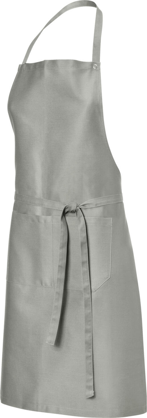 Jobeline Nando Bib Apron, 88x80 cm, Light-Grey, 65% Polyester 35% Cotton, Two-Section Front Pocket and Pen Pockets, Adjustable Neckband, Unisex
