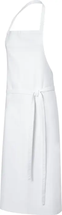 Pulsiva Peter Bib Apron, 100% Cotton Twill, 110x100 cm, White, Washable at 95°C, Chlorine Resistant, OEKO-TEX Standard 100, Unisex