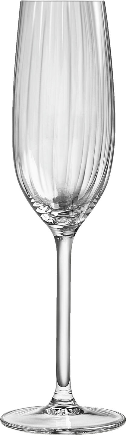 Royal Leerdam Adora Champagne Glasses, Set of 6, Transparent Glass Sparkling Wine Glasses with Vertical Grooves, 215 ml, 22.9 cm Height