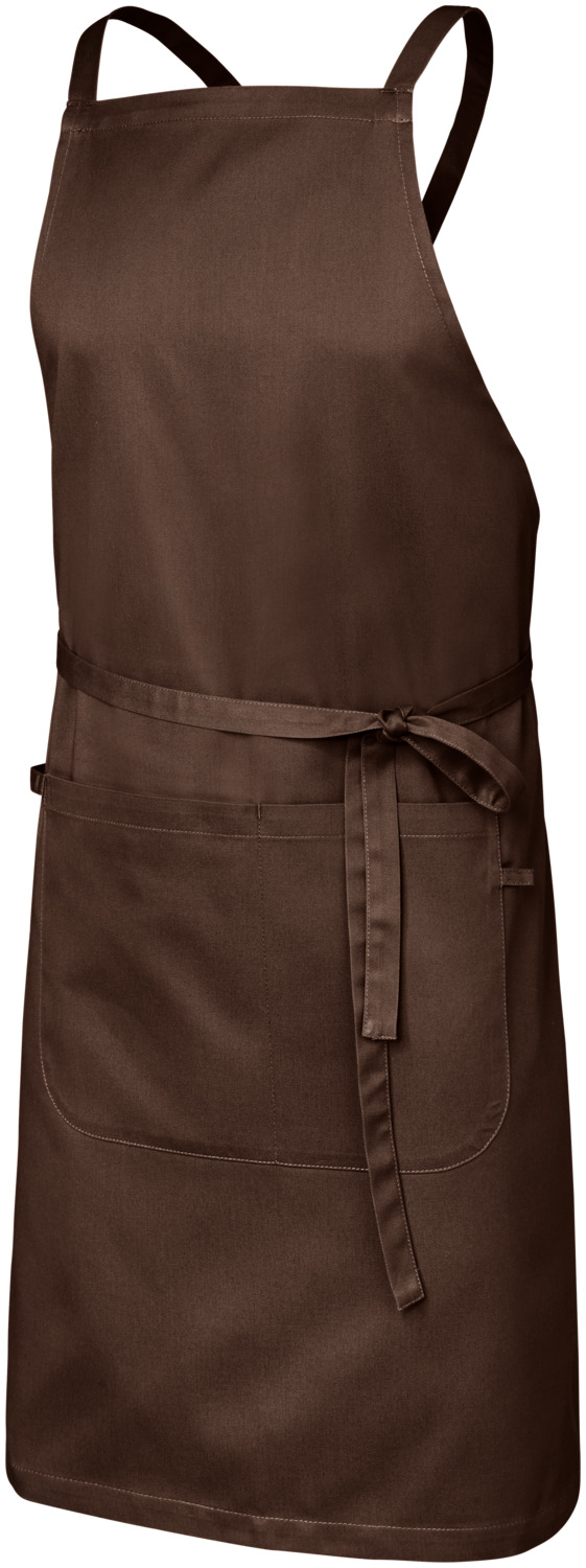 JOBELINE LUSINI Solutions GmbH Bib apron Botero 88x80 cm (LxW) Latzschürze Botero 88x80 cm (LxB) Bib apron Botero 88x80 cm (LxW); 88x80 cm (LxW); coca brown Latzschürze Botero 88x80 cm (LxB); 88x80 cm (LxB); cocabraun 65 % polyester, 35 % cotton. 200 g/m². 60°C wash. Classic bib apron made of high-quality, robust blended fabric. With fixed apron fabric straps that are crossed at the back to relieve pressure on the neck. With a tea towel loop, pen flap and a large two-part pocket with space for a mini tablet. Particularly hard-wearing, easy-care and easy-iron. Pocket dimensions: 22x19 cm and 22x15 cm (LxW). 65 % Polyester, 35 % Baumwolle. 200 g/m². 60°-Wäsche. Klassische Latzschürze aus hochwertigem und robustem Mischgewebe. Mit festen Stoffbändern aus Schürzenstoff, die zur Entlastung des Nackens im Rücken gekreuzt werden. Mit Geschirrtuchschlaufe, Stiftlasche und einer großen zweigeteilten Tasche, die Platz für ein Tablet im Mini-Format bietet. Besonders strapazierfähig, pflege- und bügelleicht. Taschenmaße:  22x19 cm und 22x15 cm (LxB)