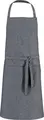 Фартук Jobeline Nando Chambray, 88x80 см, серый, смесовая ткань 60% хлопок 40% полиэстер, регулируемая завязка на шее, 2 передних кармана и 2 кармана для ручек