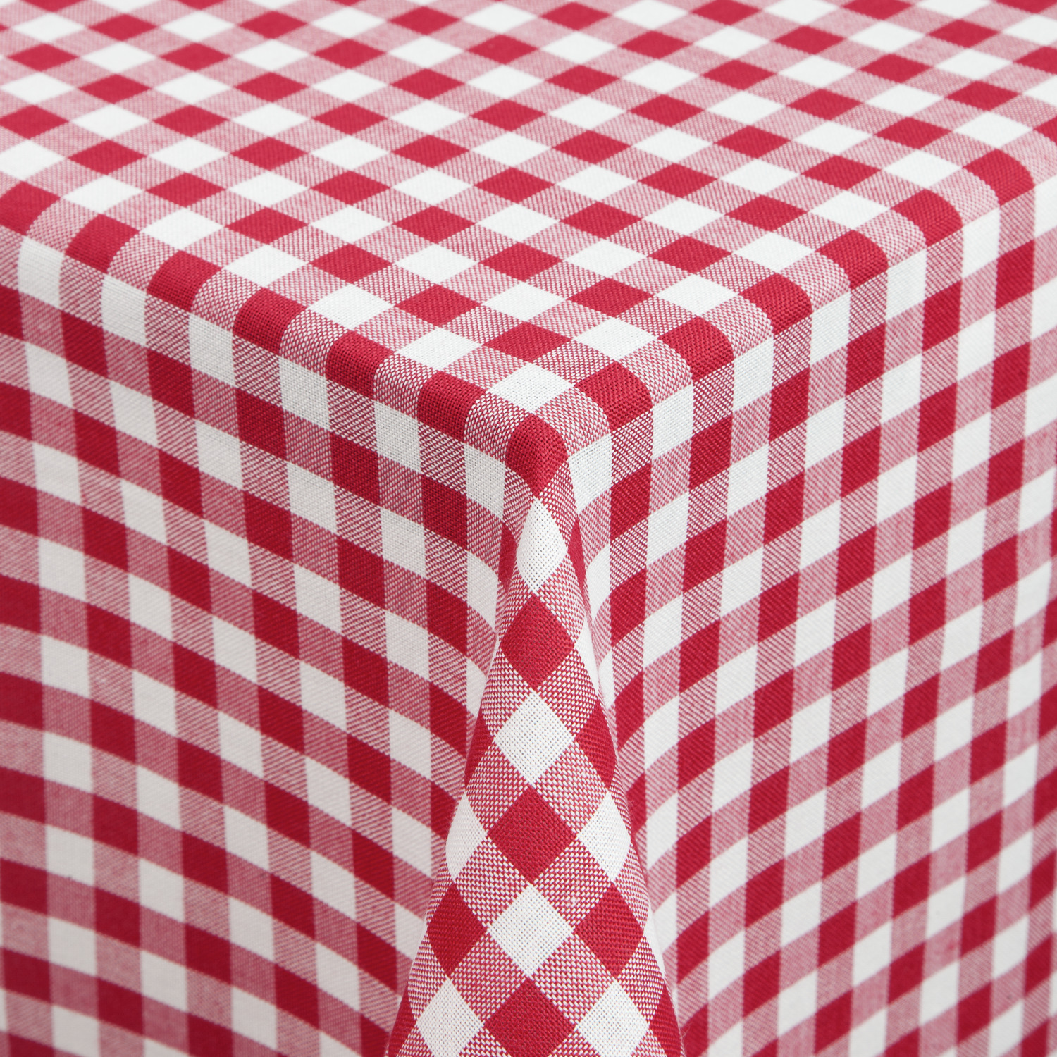 Fata de masa ERWIN M. LUSINI Solutions GmbH Chatelete, 100% Poliester, Carouri Rosu/Alb, 130x130 cm Patrata, Material Robust si Ușor de Intretinut