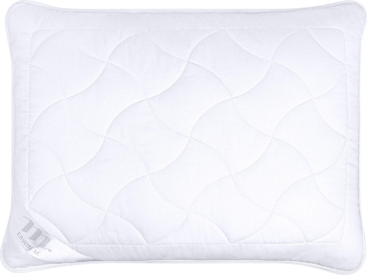 Perna de Dormit Erwin M. Dream Cotton, 60 x 80 cm, Umplutura din Fibre Poliester 100%, Husac din Bumbac 100%, Respirabila, Hipalergenica, Albă, Lavabila la Masina