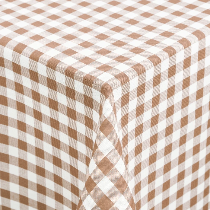 ERWIN M. LUSINI Chatelete Square Tablecloth, 100% Polyester, 80x80 cm, Beige/White Traditional Check Pattern, Durable Easy-Care Fabric for Restaurants