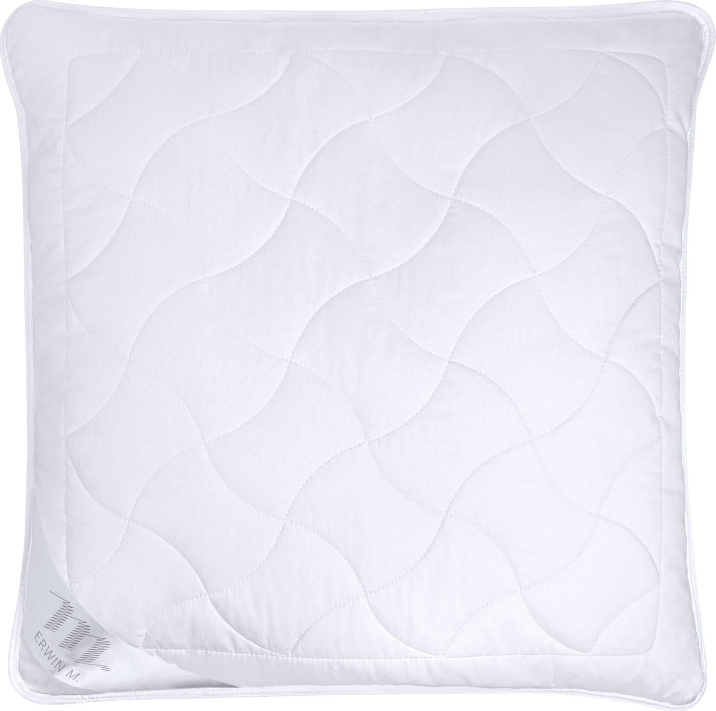 Подушка для сна Erwin M. Dream Cotton, 80 x 80 см, наполнитель из полого полиэстерного волокна 100%, чехол из хлопка 100%, гипоаллергенная, белая, с возможностью стирки