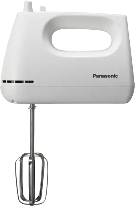 Mixer de mana Panasonic MK-GH3WTQ, 450W, 5 Trepte de Viteza cu Turbo, Carcasa Plastic Alb, Set de 4 Accesorii cu 2 Cirliguri Aluat si 2 Teluri