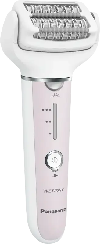 Panasonic ES-EY80-P520 Epilator, Double-Disc System, 60 Tweezers, Wet & Dry, Wide Flexible Head, Set of 5 Attachments, White/Pink