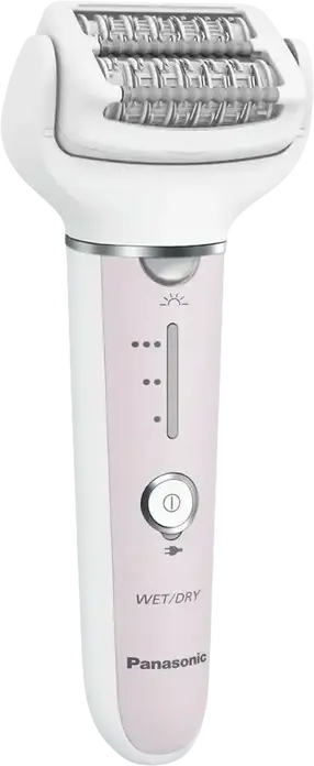 Panasonic ES-EY80-P520 Epilator, Double-Disc System, 60 Tweezers, Wet & Dry, Wide Flexible Head, Set of 5 Attachments, White/Pink