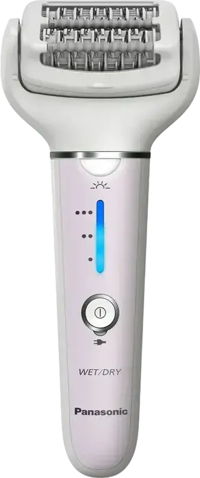 Panasonic ES-EY80-P520 Epilator, Double-Disc System, 60 Tweezers, Wet & Dry, Wide Flexible Head, Set of 5 Attachments, White/Pink