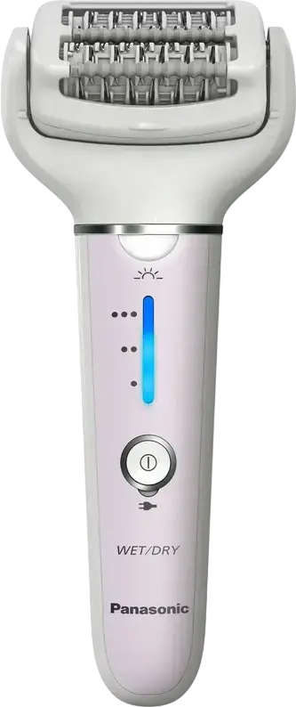 Panasonic ES-EY80-P520 Epilator, Double-Disc System, 60 Tweezers, Wet & Dry, Wide Flexible Head, Set of 5 Attachments, White/Pink