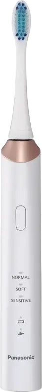 Panasonic EW-DC12-W520 Sonic Electric Toothbrush for Adults, 3 Intensity Modes, Extra-Soft Bristles, Li-ion Battery, White, Set of 1 Handle and 1 Nozzle