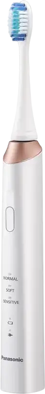 Panasonic EW-DC12-W520 Sonic Electric Toothbrush for Adults, 3 Intensity Modes, Extra-Soft Bristles, Li-ion Battery, White, Set of 1 Handle and 1 Nozzle