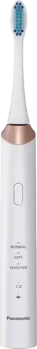 Panasonic EW-DC12-W520 Sonic Electric Toothbrush for Adults, 3 Intensity Modes, Extra-Soft Bristles, Li-ion Battery, White, Set of 1 Handle and 1 Nozzle