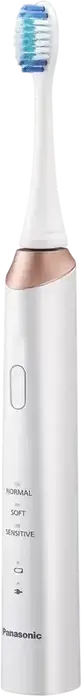 Panasonic EW-DC12-W520 Sonic Electric Toothbrush for Adults, 3 Intensity Modes, Extra-Soft Bristles, Li-ion Battery, White, Set of 1 Handle and 1 Nozzle