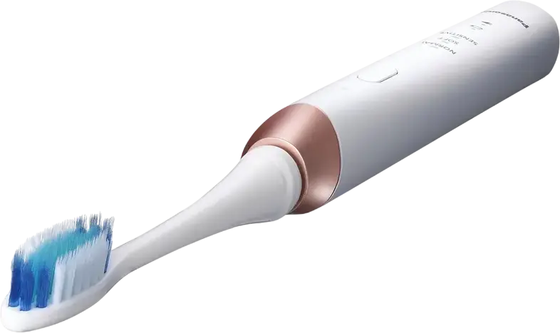 Panasonic EW-DC12-W520 Sonic Electric Toothbrush for Adults, 3 Intensity Modes, Extra-Soft Bristles, Li-ion Battery, White, Set of 1 Handle and 1 Nozzle