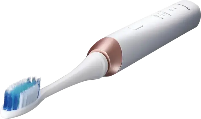 Panasonic EW-DC12-W520 Sonic Electric Toothbrush for Adults, 3 Intensity Modes, Extra-Soft Bristles, Li-ion Battery, White, Set of 1 Handle and 1 Nozzle