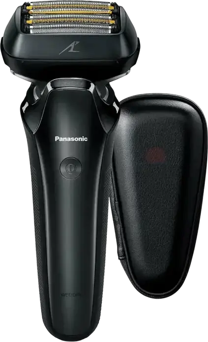 Panasonic ES-LS6A-K820 Electric Foil Shaver, Wet & Dry, 22D Flexible Head, Li-Ion Battery, with Trimmer, Case and Accessories, Black