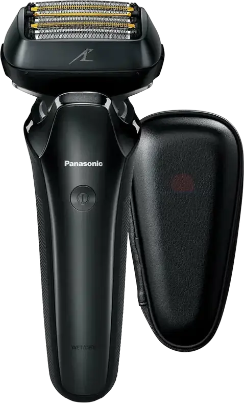 Panasonic ES-LS6A-K820 Electric Foil Shaver, Wet & Dry, 22D Flexible Head, Li-Ion Battery, with Trimmer, Case and Accessories, Black