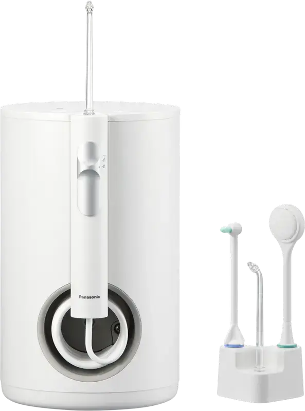 Panasonic EW1614 Oral Irrigator for Adults, White, Mains Powered, 10 Intensity Modes, Ultrasonic Technology, IPX7 Waterproof, Set of 4 Nozzles