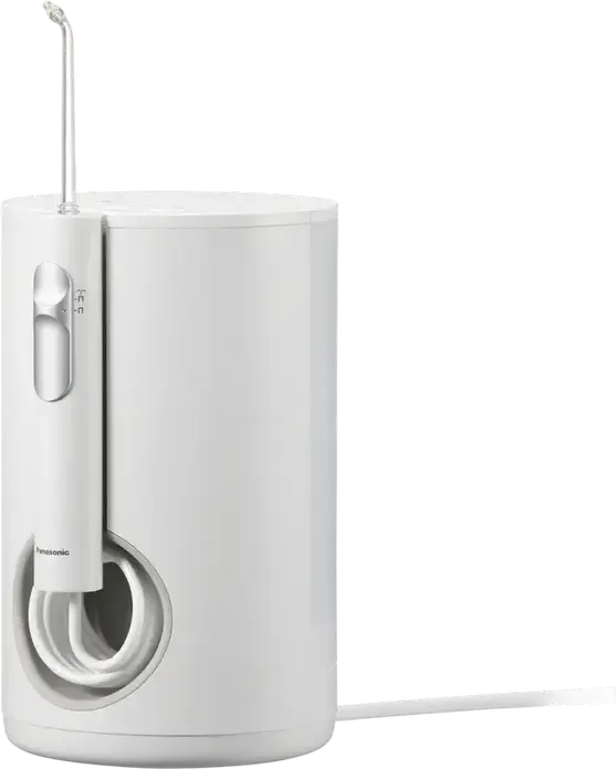 Panasonic EW1614 Oral Irrigator for Adults, White, Mains Powered, 10 Intensity Modes, Ultrasonic Technology, IPX7 Waterproof, Set of 4 Nozzles