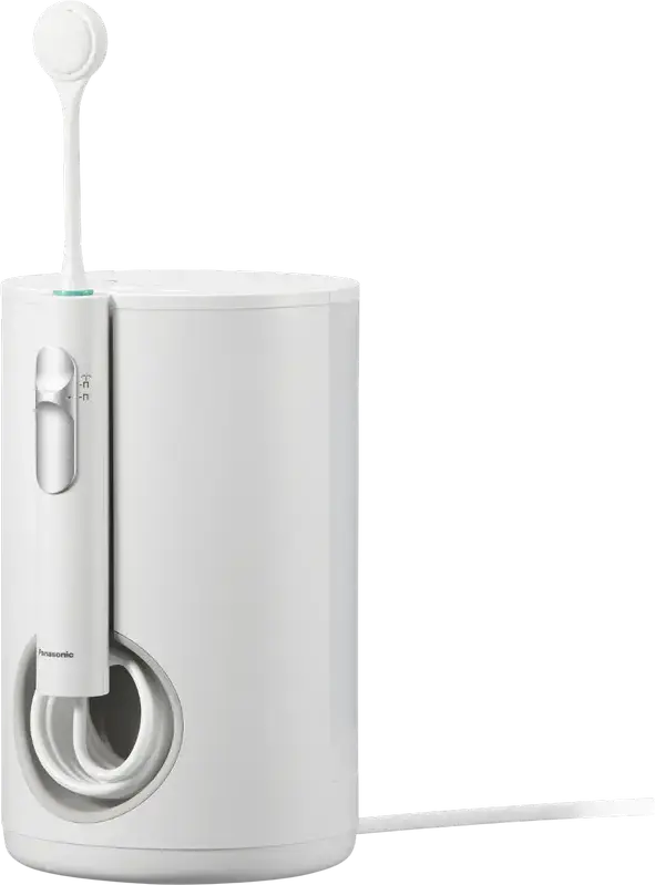 Panasonic EW1614 Oral Irrigator for Adults, White, Mains Powered, 10 Intensity Modes, Ultrasonic Technology, IPX7 Waterproof, Set of 4 Nozzles