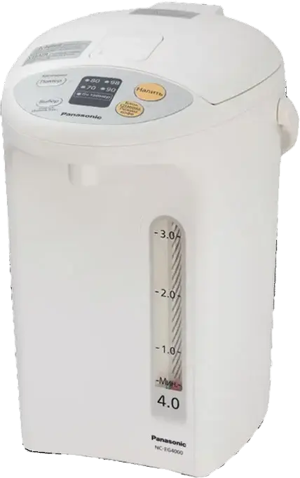 Termopot Electric Panasonic NC-EG4000, Capacitate 4L, Putere 700W, Culoare Alb, 4 Nivele de Temperatura, Inveliș Antiaderent Binchotan-carbon, Ecran LCD Digital