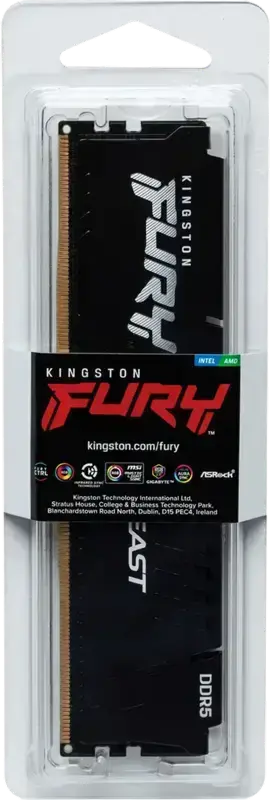 Kingston FURY Beast 32GB DDR5 5600MHz PC5-48000 CL36 RAM Memory Module KF556C36BBE2-32 288-Pin DIMM for PC with Intel XMP 3.0 and AMD EXPO 1.1