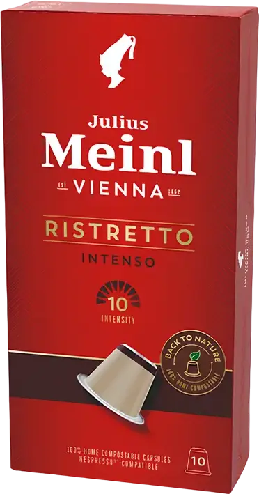 Julius Meinl Espresso Intenso Coffee Capsules, Nespresso Compatible, Arabica and Robusta Blend, Intensity 9, Medium Roast, Biodegradable, Fairtrade, 56g