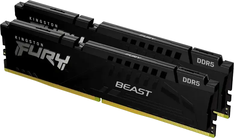 Kit Memorie Kingston FURY Beast 64GB (2x32GB) DDR5 5600MHz PC5-44800 CL36 RAM KF556C36BBEK2-64 pentru PC, Intel XMP 3.0, Radiator Negru