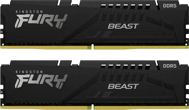 Kit Memorie Kingston FURY Beast 64GB (2x32GB) DDR5 5600MHz PC5-44800 CL36 RAM KF556C36BBEK2-64 pentru PC, Intel XMP 3.0, Radiator Negru