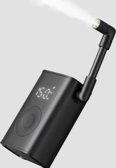 Compresor electric portabil compact Xiaomi Mijia, Presiune maxima 150 PSI, Baterie 2000mAh, Display LED digital, USB-C, Negru
