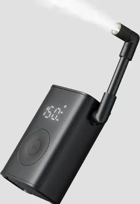 Compresor electric portabil compact Xiaomi Mijia, Presiune maxima 150 PSI, Baterie 2000mAh, Display LED digital, USB-C, Negru