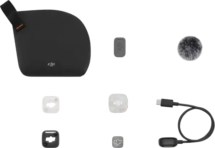 Transmitator Microfon Lavaliere Wireless DJI Mic Mini 2S, Omnidirectional, Bluetooth 6.0, Baterie 11h, Incarcare Magnetica, Set de 9 piese