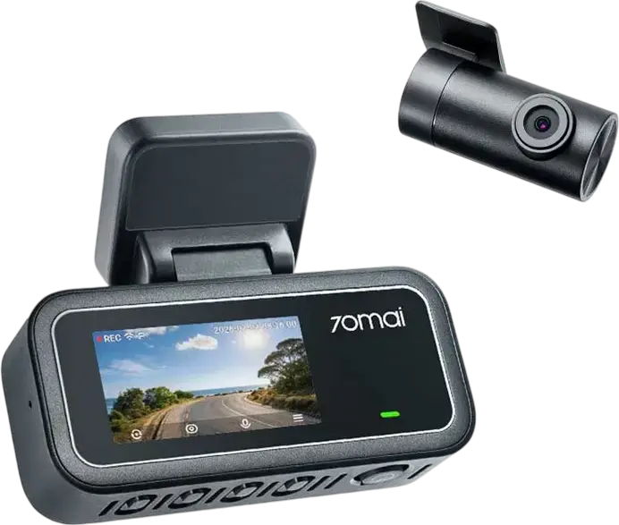 Set de 2 camere auto 70mai A410 Neo Dash Cam DVR, Camera Frontala 2.5K 60fps si Spate 1080P, GPS, Wi-Fi, HDR, Super Night Vision, Negru