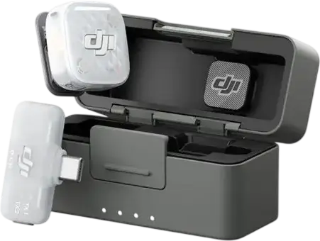 Набор беспроводных петличных микрофонов DJI Mic Mini 2S, всенаправленный Bluetooth-микрофон с зарядным кейсом, аккумулятор 1950 мАч, черный, набор из 6 предметов