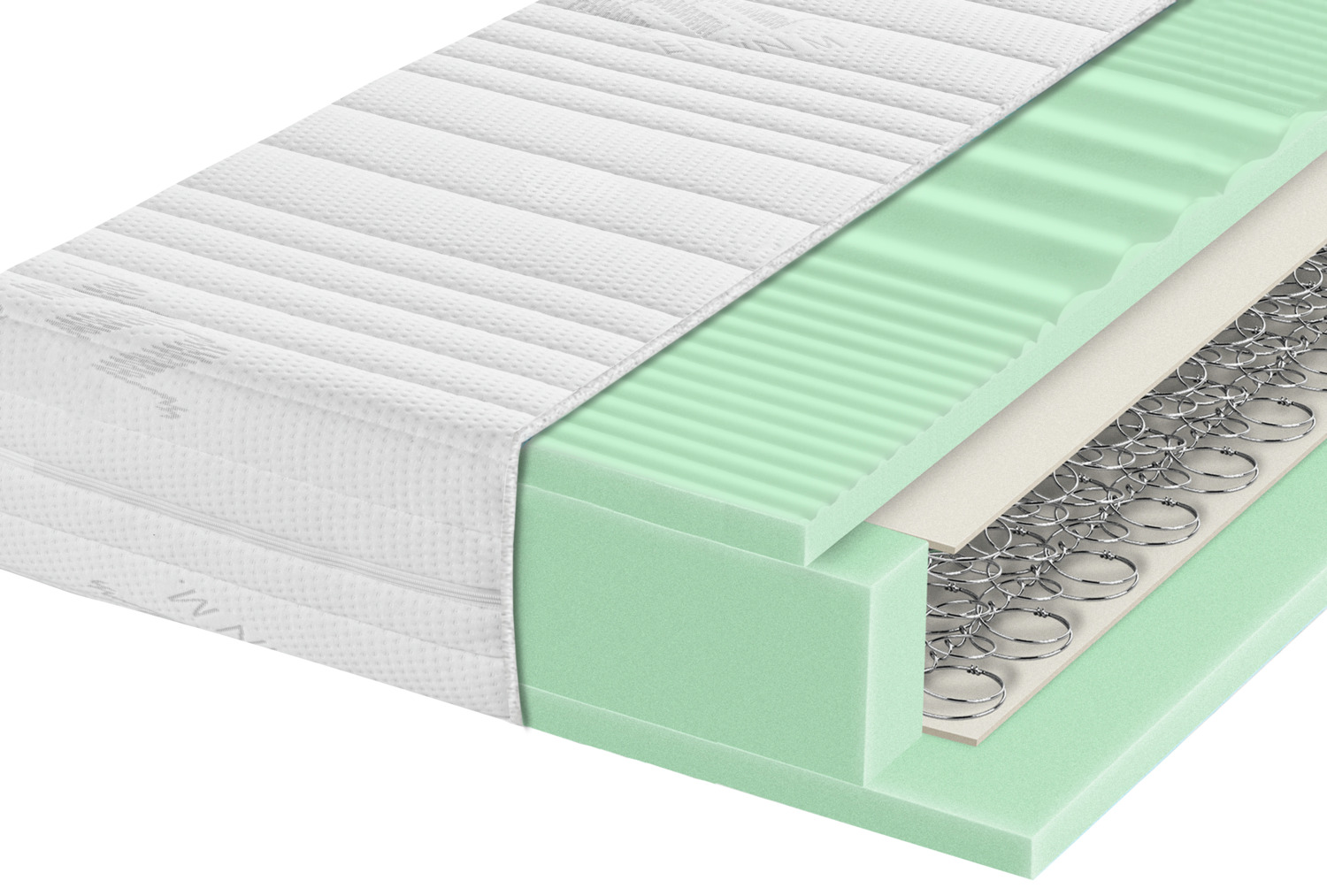 ERWIN M. Bonnell Spring Core Mattress, 90x200x20 cm, H3 Hard, Tencel Cover, OEKO-TEX Standard 100, White