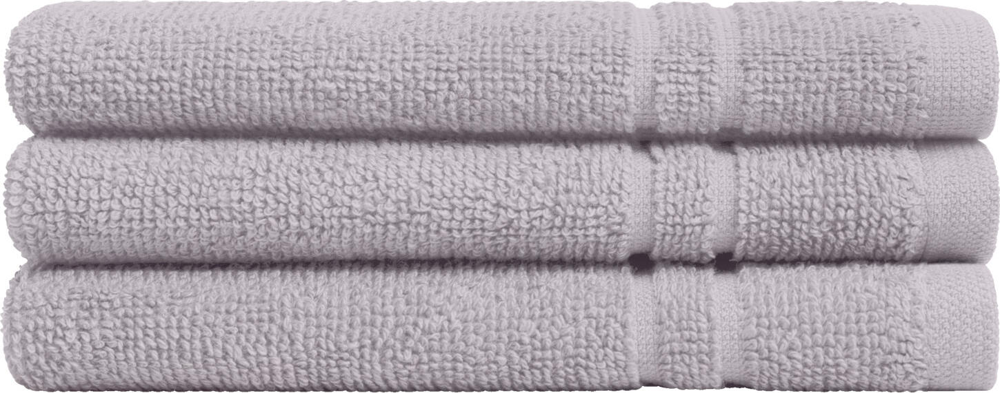 LUSINI Solutions GmbH Dina Face Towels, 100% Cotton Twisted Terry, 30x30 cm, Light-Grey, OEKO-TEX Standard 100, Set of 10 Pieces