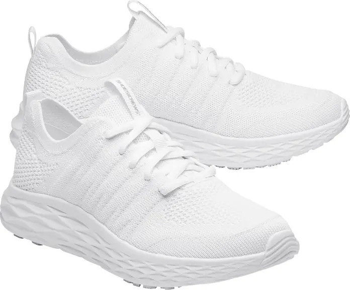 Incaltaminte Profesionala antiderapanta Shoes For Crews Everlight pentru femei, textil respirabil repelent la apa, vegane, branzi removabile, albe, EU 40