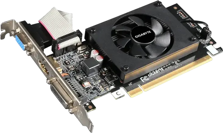 Placa Video Gigabyte GV-N710D3-2GL NVIDIA GeForce GT 710, 2GB DDR3, 64-bit, PCI-E 2.0, Răcire Activă, HDMI, DVI-D, D-Sub, Bracket Low Profile Inclus