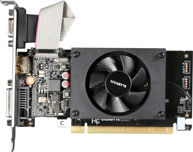 Placa Video Gigabyte GV-N710D3-2GL NVIDIA GeForce GT 710, 2GB DDR3, 64-bit, PCI-E 2.0, Răcire Activă, HDMI, DVI-D, D-Sub, Bracket Low Profile Inclus