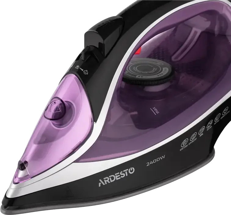 Ardesto IR-B2234 Steam Iron, 2400W, Ceramic Soleplate, 350ml Tank, 80g/min Steam Boost, Anti-drip, Anti-calc, Auto Shut-off, Violet