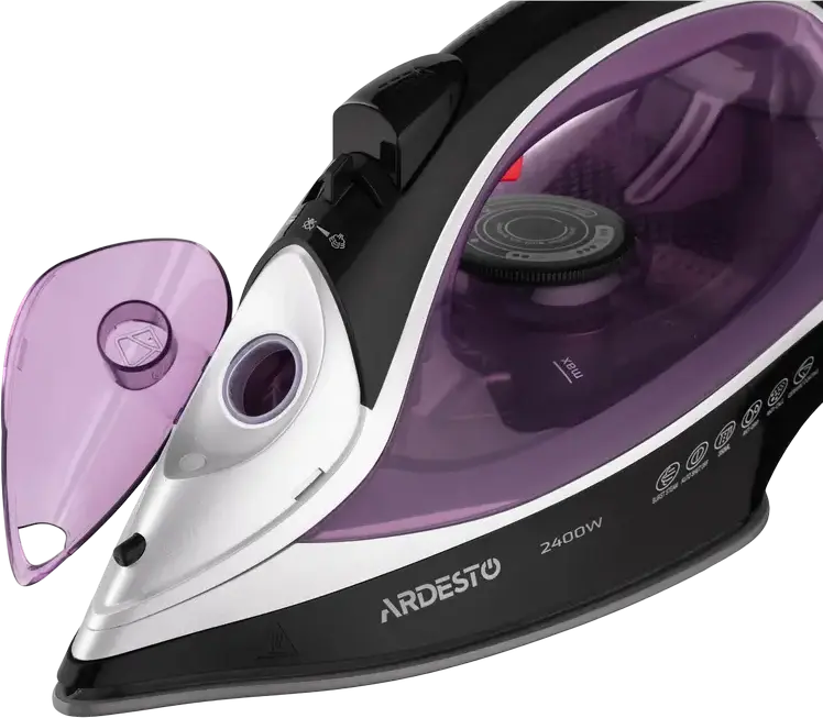 Ardesto IR-B2234 Steam Iron, 2400W, Ceramic Soleplate, 350ml Tank, 80g/min Steam Boost, Anti-drip, Anti-calc, Auto Shut-off, Violet