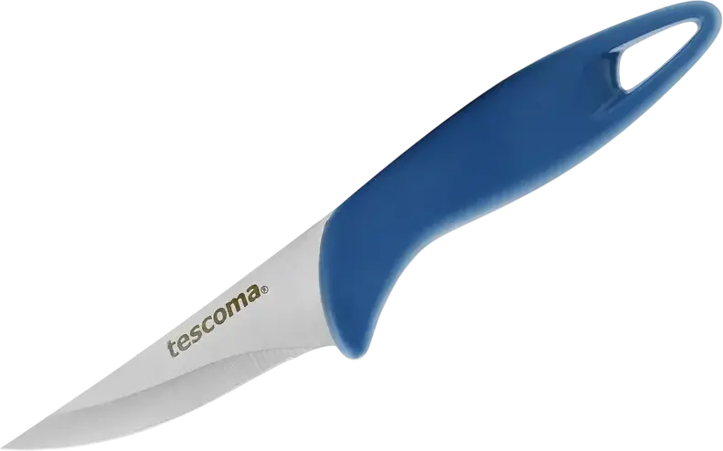 Tescoma Presto 863003 Universal Knife, 8 cm Stainless Steel Blade, Blue Plastic Handle, Set of 1, Dishwasher Safe